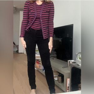 Mother The Charmer My Life As a Snow Bunny Black Velvet Pants Size 27